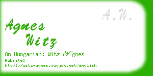 agnes witz business card